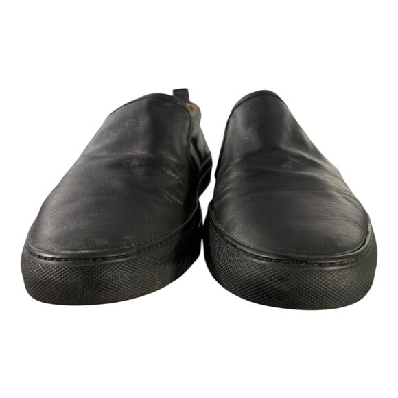 Bally Herald Men’s 200 Black Leather Slip On White Stripe Dress Sneakers 10 D - Picture 3 of 9